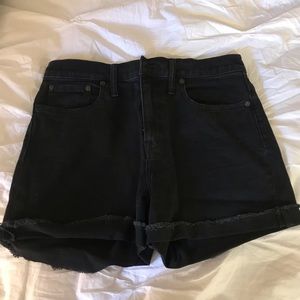 NWT Madewell high rise black denim shorts size 28